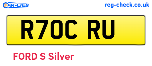 R70CRU are the vehicle registration plates.