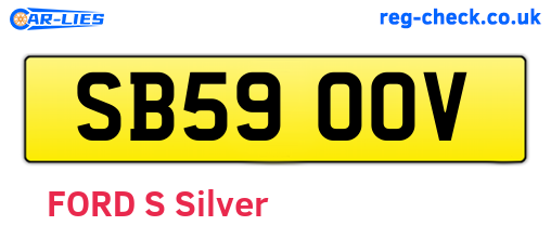 SB59OOV are the vehicle registration plates.