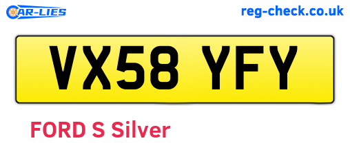 VX58YFY are the vehicle registration plates.