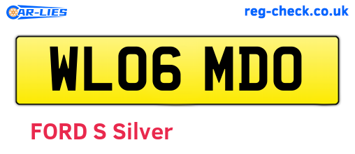 WL06MDO are the vehicle registration plates.