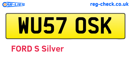 WU57OSK are the vehicle registration plates.