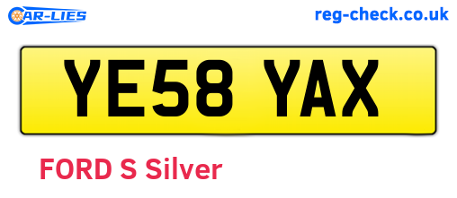 YE58YAX are the vehicle registration plates.