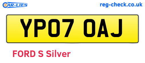 YP07OAJ are the vehicle registration plates.