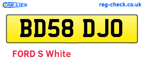 BD58DJO are the vehicle registration plates.