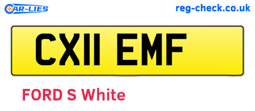 CX11EMF are the vehicle registration plates.