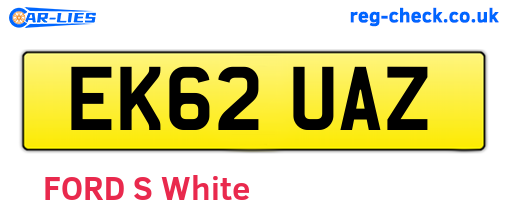 EK62UAZ are the vehicle registration plates.