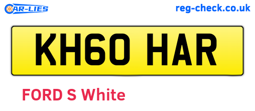 KH60HAR are the vehicle registration plates.