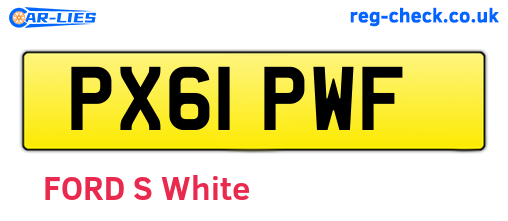 PX61PWF are the vehicle registration plates.