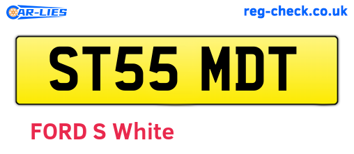 ST55MDT are the vehicle registration plates.
