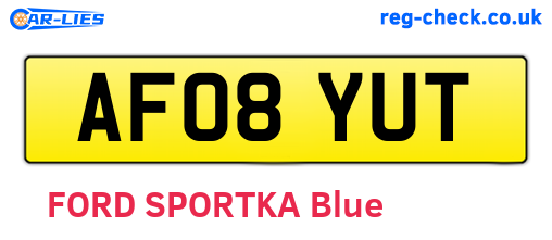 AF08YUT are the vehicle registration plates.