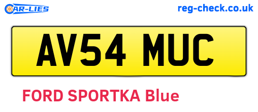 AV54MUC are the vehicle registration plates.
