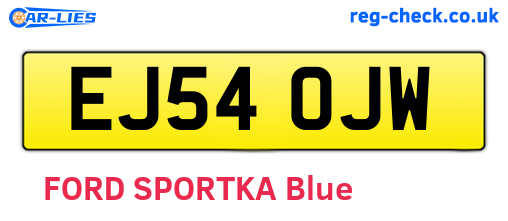 EJ54OJW are the vehicle registration plates.