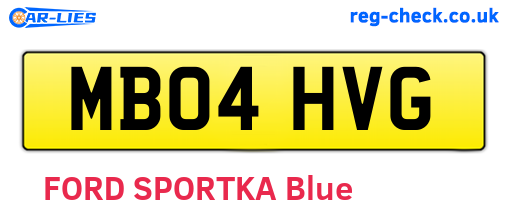 MB04HVG are the vehicle registration plates.