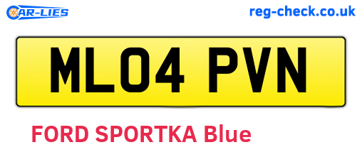 ML04PVN are the vehicle registration plates.
