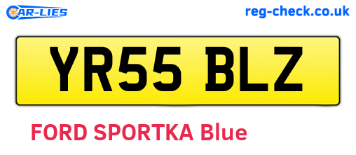 YR55BLZ are the vehicle registration plates.