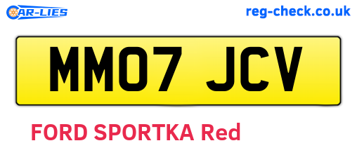 MM07JCV are the vehicle registration plates.