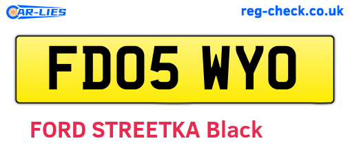 FD05WYO are the vehicle registration plates.