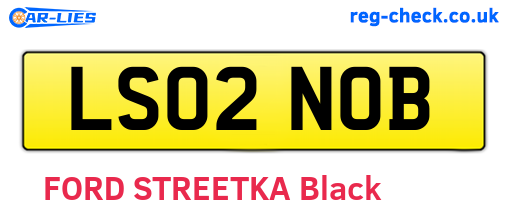 LS02NOB are the vehicle registration plates.