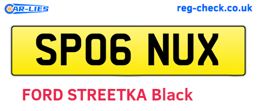 SP06NUX are the vehicle registration plates.