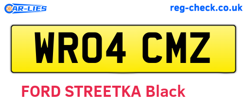 WR04CMZ are the vehicle registration plates.