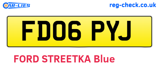 FD06PYJ are the vehicle registration plates.