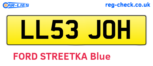 LL53JOH are the vehicle registration plates.