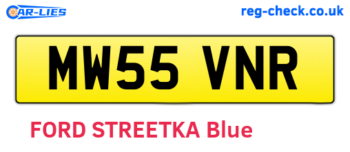 MW55VNR are the vehicle registration plates.