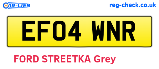 EF04WNR are the vehicle registration plates.