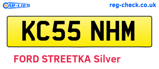 KC55NHM are the vehicle registration plates.