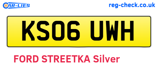 KS06UWH are the vehicle registration plates.