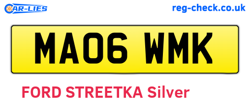 MA06WMK are the vehicle registration plates.