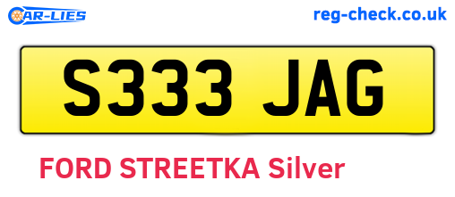 S333JAG are the vehicle registration plates.