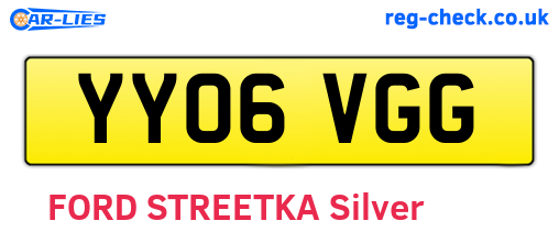 YY06VGG are the vehicle registration plates.