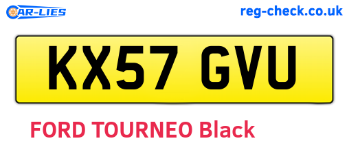 KX57GVU are the vehicle registration plates.