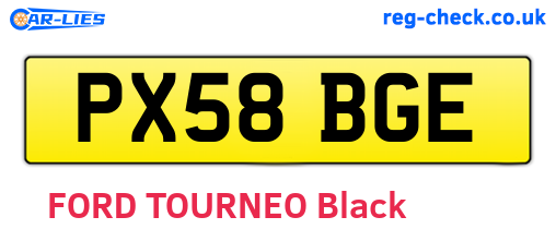 PX58BGE are the vehicle registration plates.