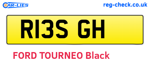 R13SGH are the vehicle registration plates.