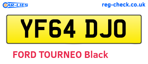 YF64DJO are the vehicle registration plates.