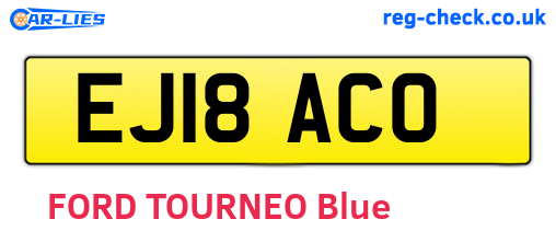 EJ18ACO are the vehicle registration plates.