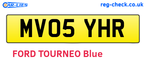 MV05YHR are the vehicle registration plates.