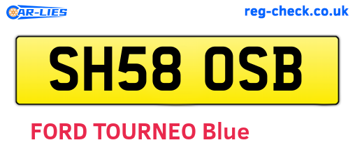 SH58OSB are the vehicle registration plates.