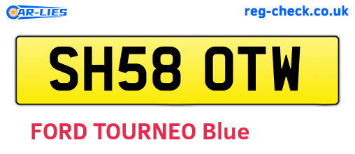SH58OTW are the vehicle registration plates.