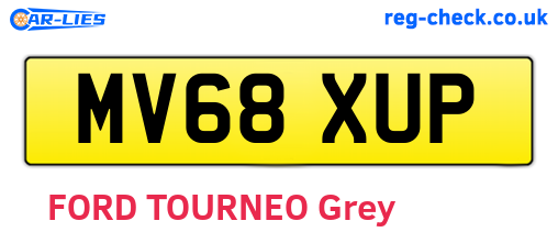 MV68XUP are the vehicle registration plates.