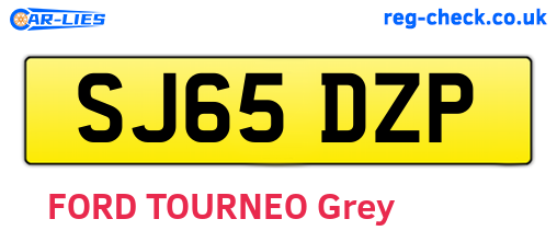 SJ65DZP are the vehicle registration plates.