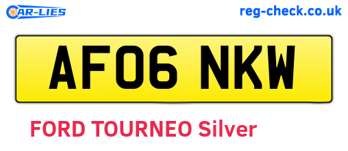 AF06NKW are the vehicle registration plates.