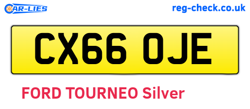 CX66OJE are the vehicle registration plates.