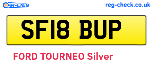 SF18BUP are the vehicle registration plates.