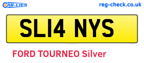 SL14NYS are the vehicle registration plates.