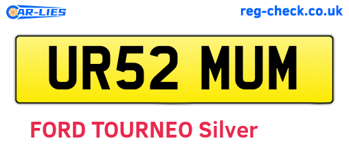 UR52MUM are the vehicle registration plates.