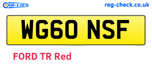 WG60NSF are the vehicle registration plates.