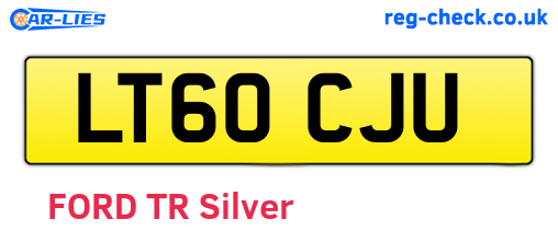 LT60CJU are the vehicle registration plates.